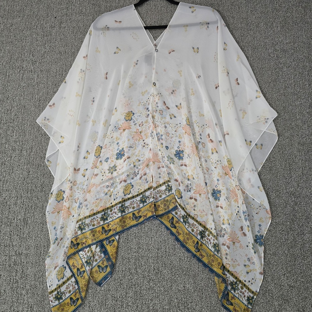 Candor NYC Sheer Boho Kimono‎ Butterfly Floral Festival Cottagecore Wrap